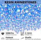 32000Pcs Light Blue Rhinestones - Image 2