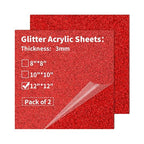 Glitter Acrylic Sheets 12 x 12 inch 1/8" Thick by gdhwcxl