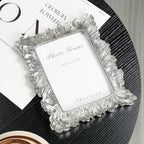 Cuspin 5x7 Picture Frame Silver Frames, Vintage Elegant Palm Leaves Textured - Image 4