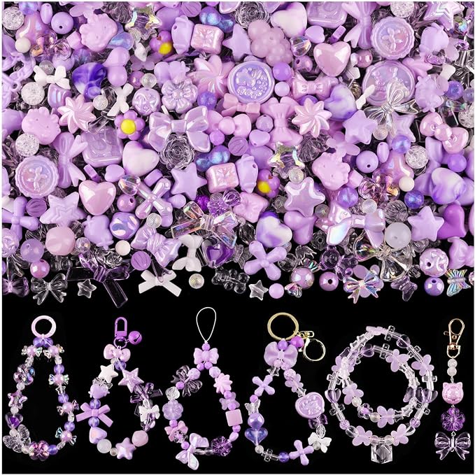 200-260PCS TINKRSTUFF Assorted Purple Acrylic Beads by TINKRSTUFF