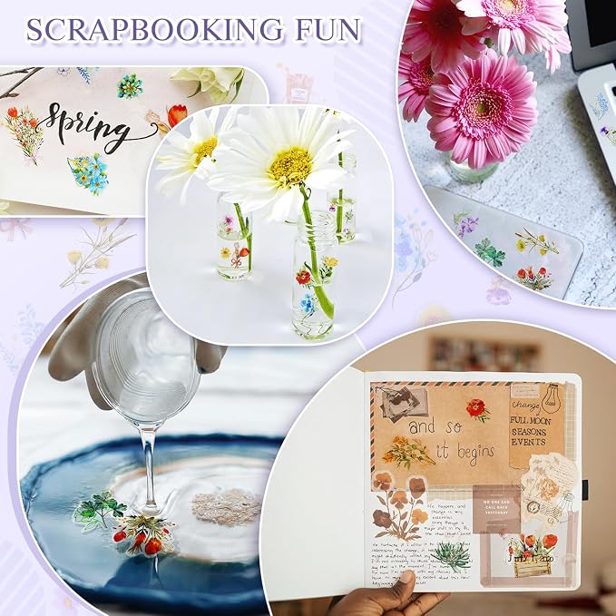 240Pcs Gilt Flower Stickers for Scrapbooking, Self-Adhesive Floral Stickers - Image 5