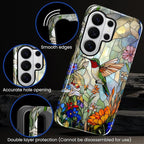 for Samsung Galaxy S26 Ultra Case, Hummingbird Wildflower Stained Glass Pattern - Image 2