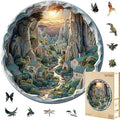 Wooden Puzzles Adults, 3D Cave Forest Puzzle 300 Pieces, Unique Animal Shaped by Jollitot