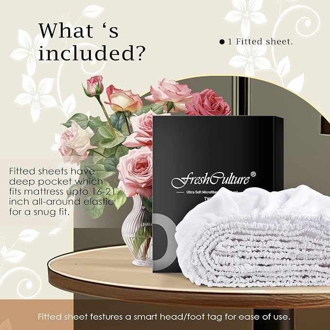 FreshCulture Twin XL Fitted Sheet Only–Premium Hotel-Quality Fitted Sheet - Image 5
