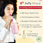 Softy Straws Wide Premium Reusable Silicone Drinking Straws + Patented Straw - Image 2
