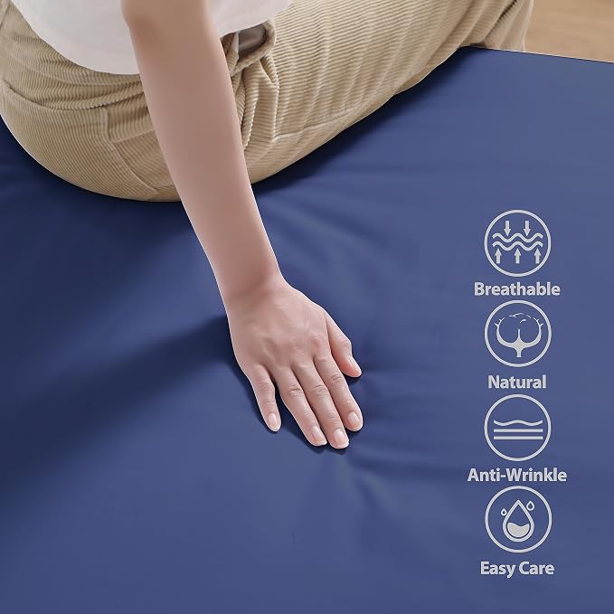 100% Egyptian Cotton Fitted Sheet King Size, 600 Thread Count, Soft & Elastic - Image 2