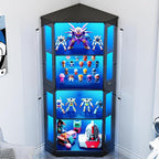 IRONCK 71" Carbon Fiber Corner Glass Display Cabinet, RGB LED Lights - Image 4