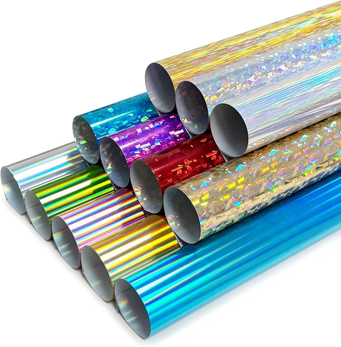 Sheet Metallic Foil Heat Transfer Vinyl 12Inch*10Inch*12pcs Bundle Chrome HTV by Unknown