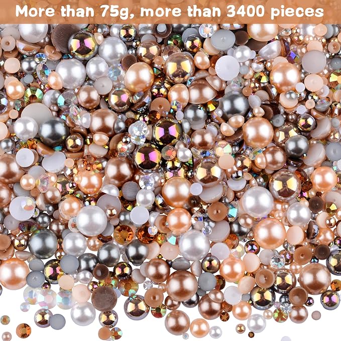 3900+ Pcs Rhinestones and Pearls Kit, 2-10mm Flatback Gems - Image 2