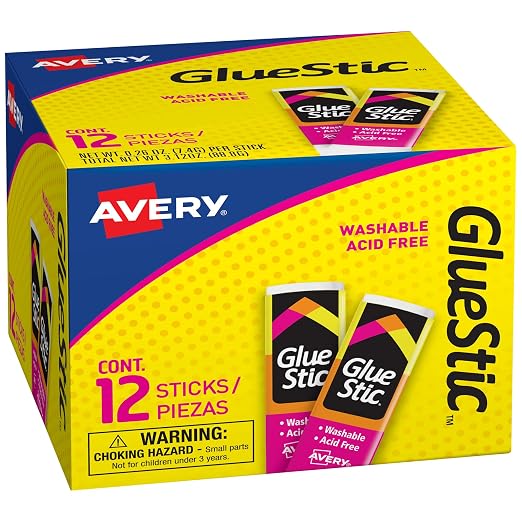 Avery Glue Stick White, 0.26 Oz. Permanent Glue Stic by Avery