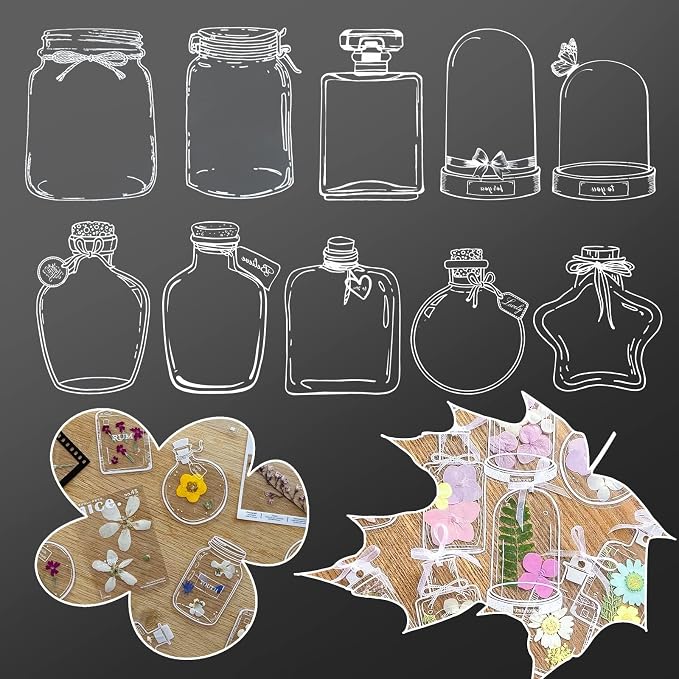 Transparent Dried Flower Bookmarks, Kaluofan 40Pcs Dried Flower Bookmark Kit - Image 2
