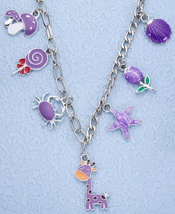 Silver-Tone Enamel Charms Set for DIY Jewelry Making - Image 5