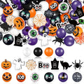 Tradder 200 Pieces Halloween Wood Beads Purple Orange Pumpkin Spider Black Cat by Tradder