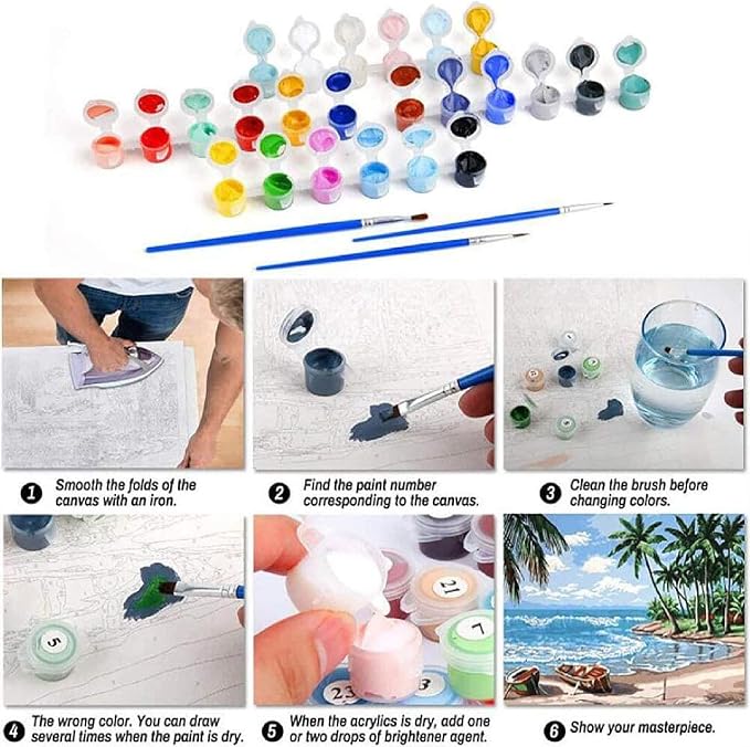 Mrnsiet Paint by Number for Adults Beginners, Easy Bottles Paint by Numbers - Image 7