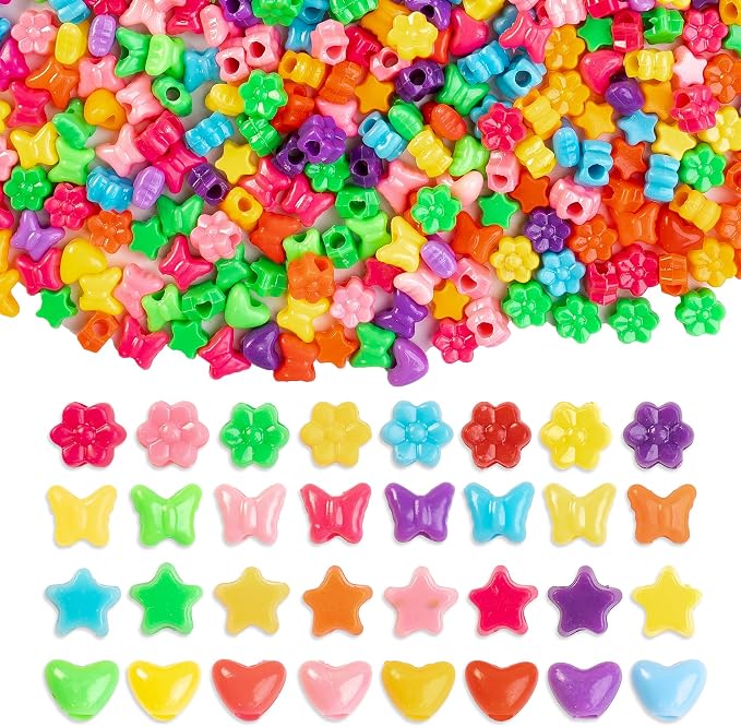 800PCS Pony Beads, Kandi Beads for Bracelets Making Kit, Hair Braids Crafts by NikkiGuojewelry