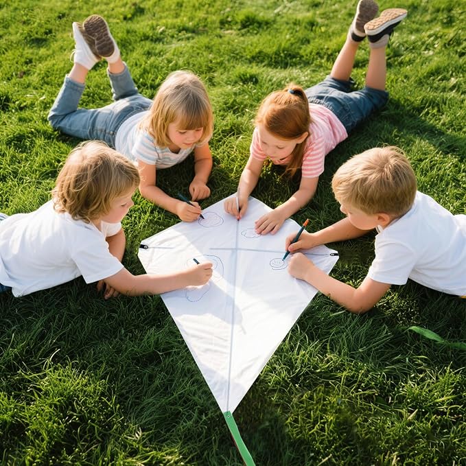 SGftre DIY Blank Diamond Kite for Kids & Adults Easy to Fly, Kite Making Kit - Image 2