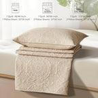 WURUIBO Beige Quilt Set King/Cal King Size, Embossing Microfiber Bedspreads - Image 7