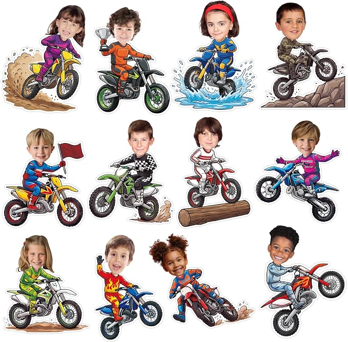 120pcs Motorcycle Avatar Cutouts Motorcycle Bulletin Board Decorations Back to by partygreeting