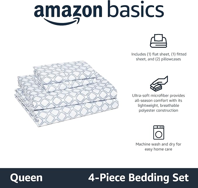 Amazon Basics Lightweight Microfiber 4-Piece Bed Sheet Set - Image 2