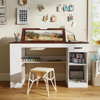 Verano Garden 55.1" Drafting Table, Craft Art Table, Computer Desk | Storage - Image 7