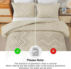Andency Light Khaki Comforter Set Queen Size, Boho Soft Warm Tufted Bedding - Image 4