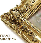 Cuspin 6x6 Gold Picture Frame Square, Vintage Ornate Resin Photo Frame - Image 4