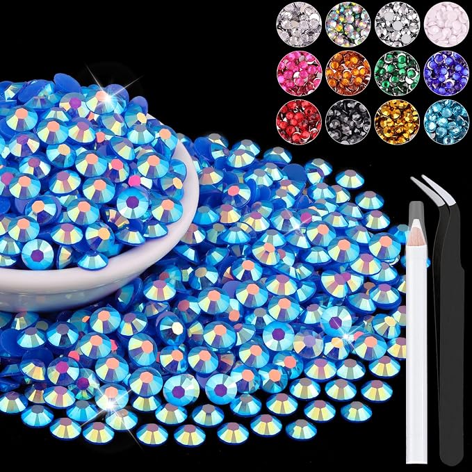 4000PCS 5mm Resin Jelly Rhinestones in Bulk, Bedazzling Flatback Crystals by BELLEBOOST
