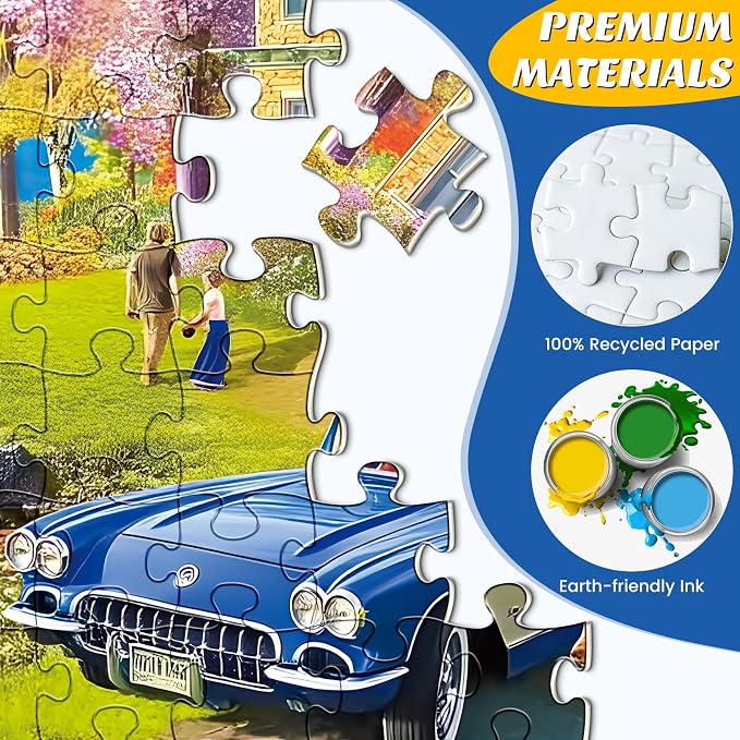 500 Pieces Puzzle for Adults, Lake Vacation Puzzle, House and Dogs Landscape - Image 2