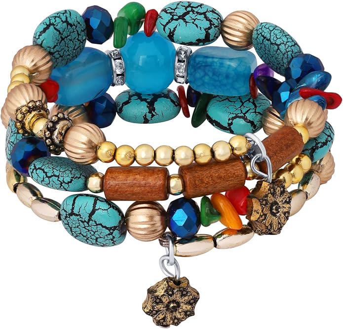 MINACHI Summer Boho Retro Style Multilayer Wrap Irregular Beads by MINACHI