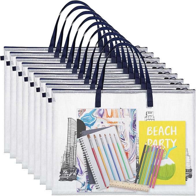 10 Pcs Art Portfolio Bags, 19 x 25 Inch Clear Poster Storage Bags by Reginary