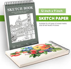 Soucolor Sketch Book 9x12, Drawing Paper Pad 68lb/100gsm Acid-Free | 100 Sheets - Image 4