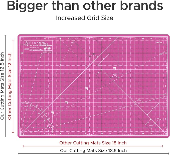 Elan Cutting Mat A3 Pink & Purple, Self Healing Cutting Mat 12x18 Inch - Image 4