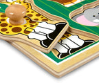 Melissa & Doug Jungle Friends Safari Animals Jumbo Knob Puzzle, Wooden Peg - Image 9