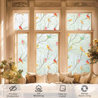 Coavas Stained Glass Window Film, Decorative Frosted Glass Window Privacy Film - Image 3