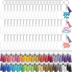 350Pcs Acrylic Keychain Blanks Clear Acrylic Round Ornament Blank by Cludoo