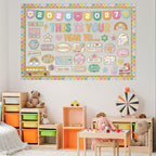 This is Your Year Bulletin Board Set Varsity Letter Hippie Retro Motivational - Image 6
