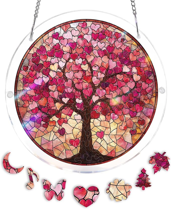 Acrylic Puzzle Suncatcher, Heart Tree Sun Catcher by Unknown