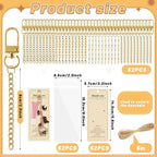 Wurosi 52 Set Lip Gloss Keychain Making Kit, Gift Bags, Thank You Cards - Image 2