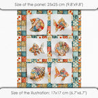 Patchwork Fish Cotton Fabric Panel – 6 Designs + Bonus Sheet 29.5×19.6 inch - Image 6
