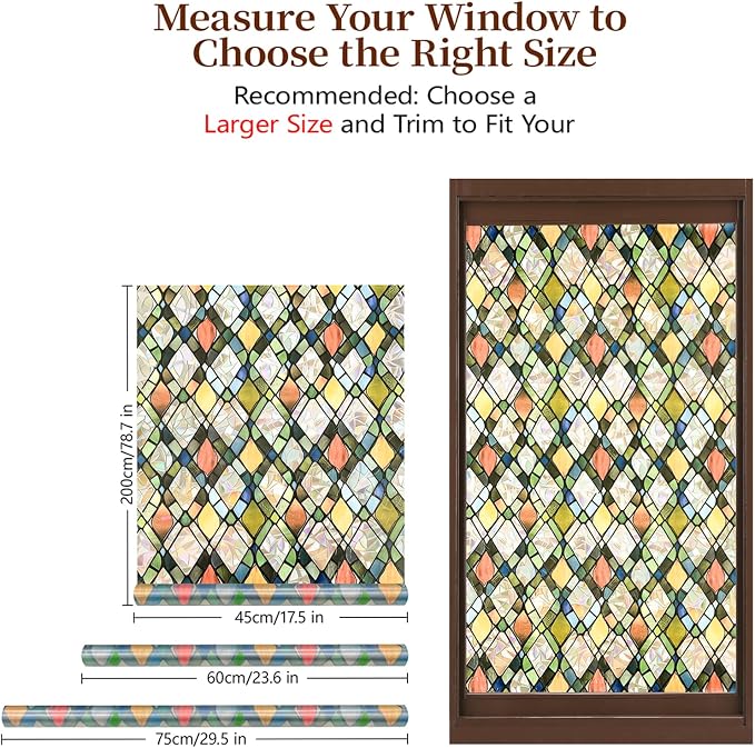 Bloss Rainbow Window Privacy Film Stained Glass Decorative Windows Film - Image 2