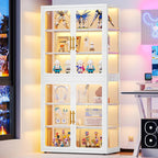 67" Display Cabinet with Glass Doors, 4-Tier Curio Cabinet with Many Color by BAOLIWO