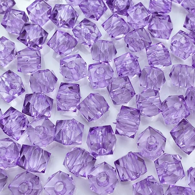 200pcs 10mm Acrylic Cube Faceted Beads Colorful Square Plastic Spacer Beads by LIMAOLLY