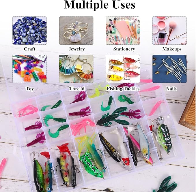 OUTUXED 4 Pack 36 Grids Plastic Bead Organizer Box - Image 5