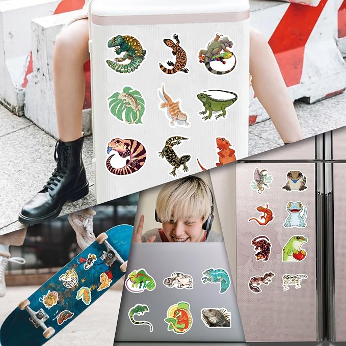 57Pcs Lizard Stickers Reptile Sticker Pack Waterproof Vinyl Water Bottle Decal - Image 6