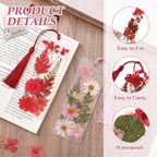 Fuyoooo 61 Pcs Pressed Flowers Bookmark Making Kit, DIY Bookmark Laminating - Image 4