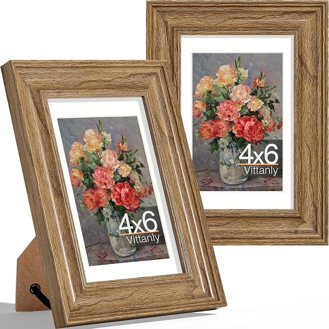 Vittanly 4x6 Picture Frames Set of 2, Ornate Vintage Photo Frame by Vittanly