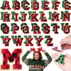 WILLBOND 52 Pcs Christmas Alphabet Patches Self Adhesive Letter Patches by Willbond+Technology+Limited