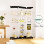 FLYMUHJIA Curio Cabinets with Glass Doors Modern Glass Shelves Tempered Glass - Image 7