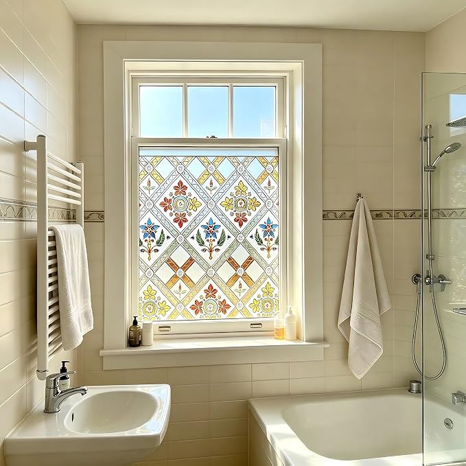 Coavas Stained Glass Window Film Decorative Privacy Cling - Image 7
