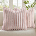 decorUhome Summer Cozy Faux Fur Throw Pillow Covers 24x24 Set of 2 Decorative by decorUhome